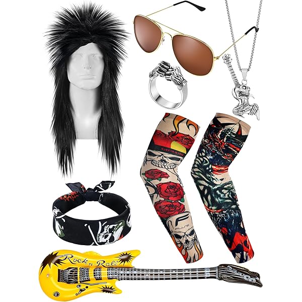 Squid Game Costume Fun Shack 80s Rock Costume For Men, Rocker - Main Image