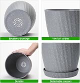 CSYY Plant Pots Indoor 6-Pack 19/17.5/16.5/15.5/14/11.5cm Self Watering Grey view 6