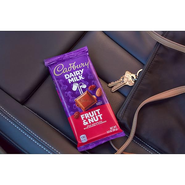 CADBURY DAIRY MILK FRUIT & NUT MILK CHOCOLATE CANDY BAR, 3.5 OZ