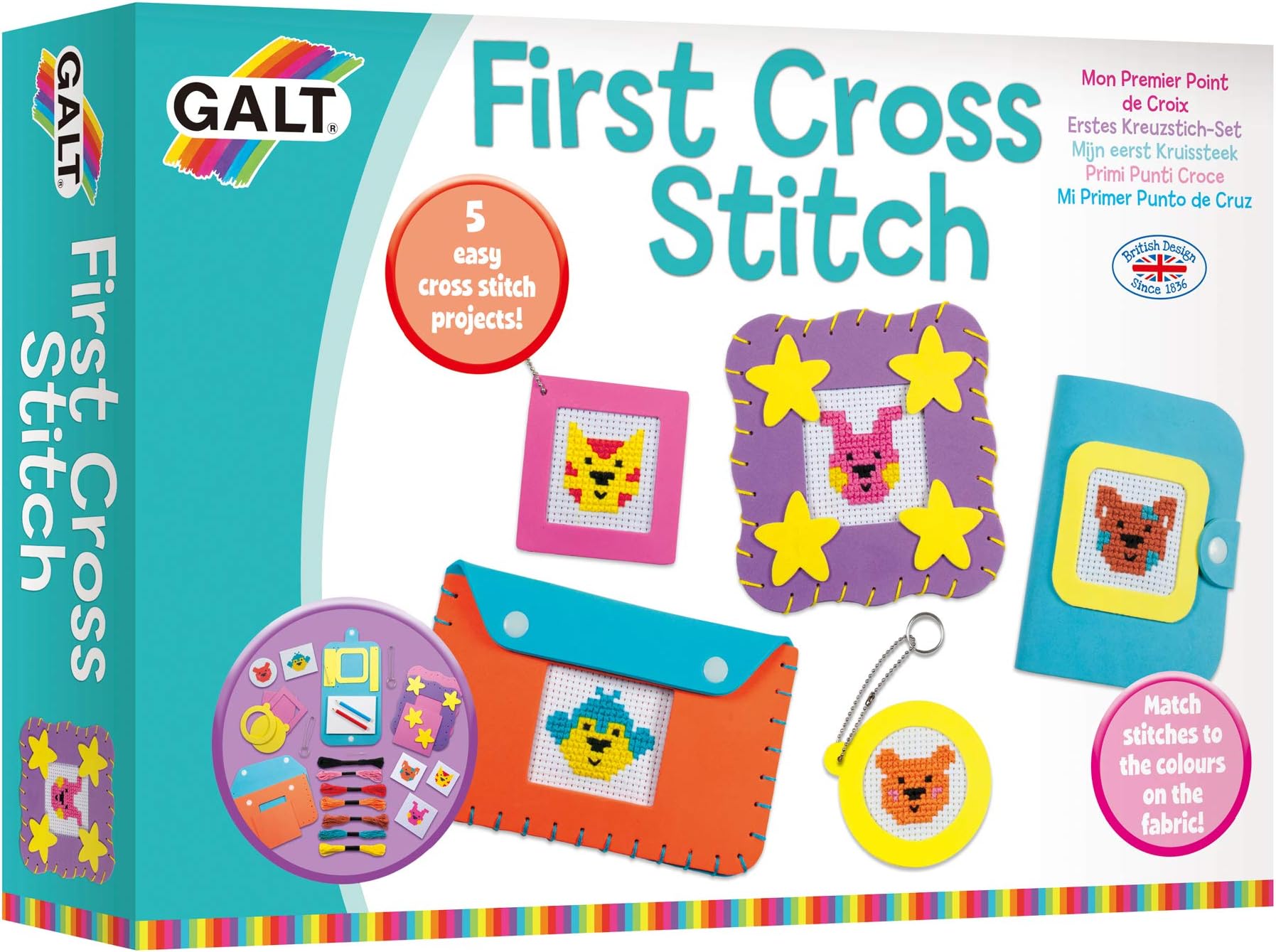 Galt Toys First Cross Stitch, Embroidery Craft Kit for Children