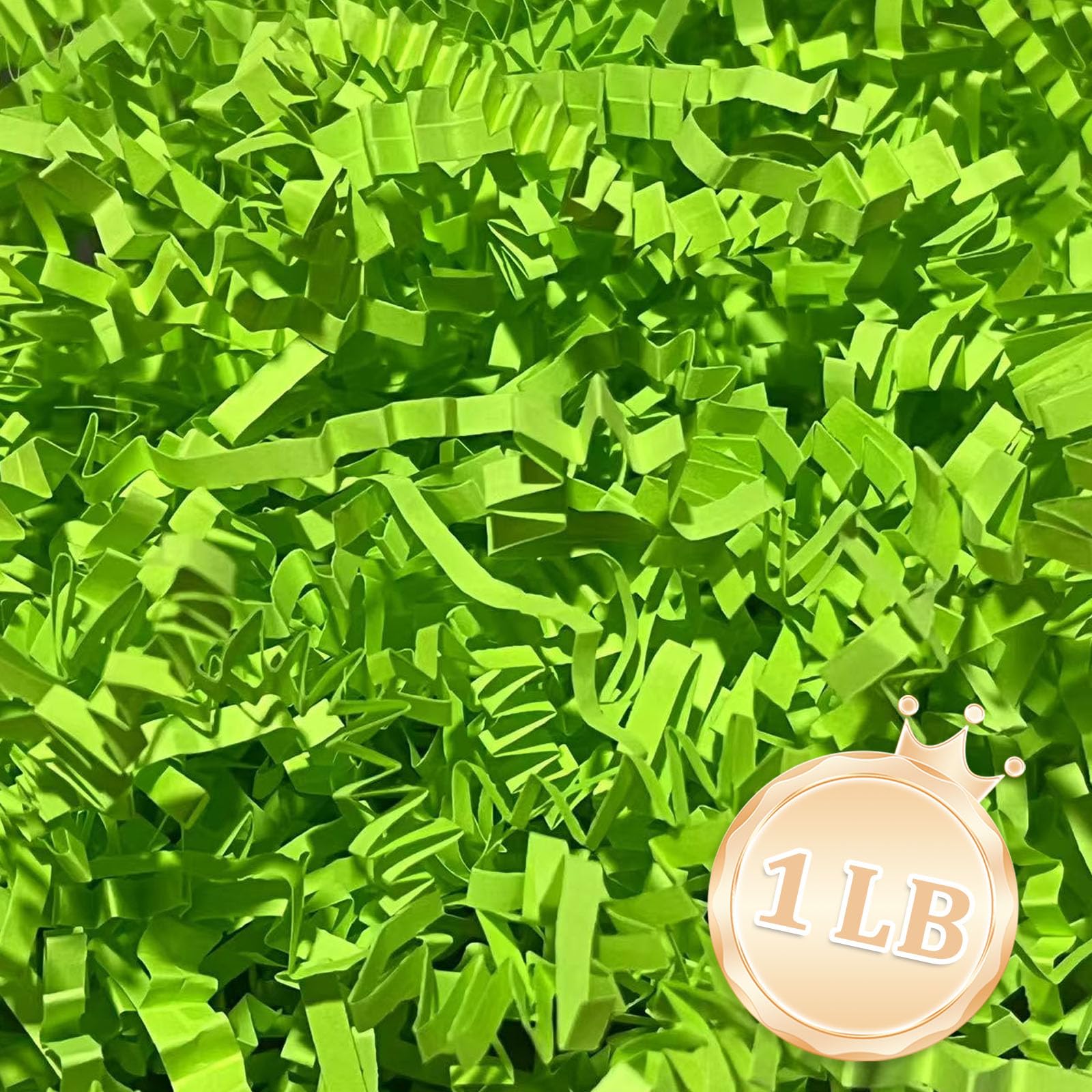 Photo 1 of 1 LB FLUORESCENT Green Crinkle Cut Paper Shred Filler Great for Gift Wrapping, Basket Fillers, Birthday, Gift Wrapping, Anniversary, Halloween Thanksgiving Christmas Party Decor Filling Supplies