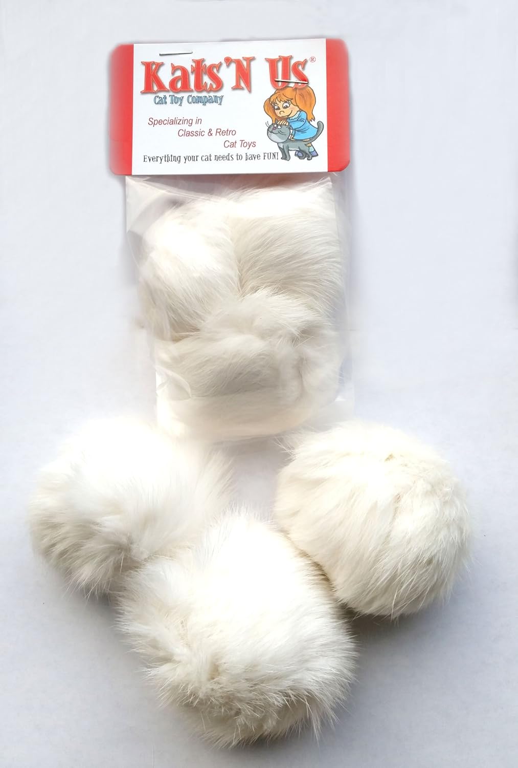 10 pack Colorful Flying Fuzz Balls Real Rabbit Fur Pom Pom Ball Cat Toy