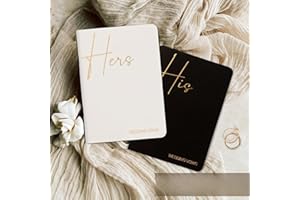 2pcs Vow Books His and Hers, Wedding Vow Books with Golden Foil Lettering, Perfect Wedding Ceremony Essential for Wedding Stu