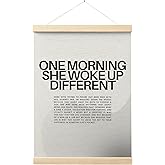 FGFK Feminist Wall Art Poster Hanger Frame, One Morning She Woke Up Different Female Women Empowerment Canvas Prints Framed Wall Decor for Girls Room Boss Lady Office, 12x16 Inch