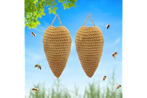 Vecacosic Crochet Fake Wasp Nest Decoy - Faux Hanging Imitation Hornet Wasp Deterrent for Outdoor Wasps Hornets Crochet Wasp Nest Decoration for Patio Eaves Orchard