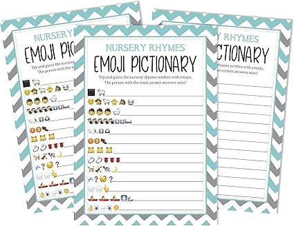 Inkdotpot 50 Kinderreim Baby Shower Spiel Party Idee Bildhafte Quiz Es Ist Ein Junge Es Ist Ein Madchen Geschlecht Offenbaren Spass Party Supply Amazon De Kuche Haushalt