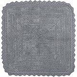 DII 100% Cotton Crochet Round Luxury Spa Soft Bath Rug, For Bathroom Floor, Tub, Shower, Vanity, and Dorm Room, 28" - Gray