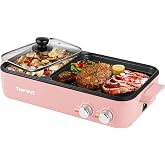 Topwit Hot Pot with Grill, Korean BBQ Grill, 2-in-1 Electric Pot | Nonstick Coating, Dual Temperature Control, Fast Heating, Ideal for Korean BBQ, Shabu Shabu, Noodles, Steaks and Family Meals