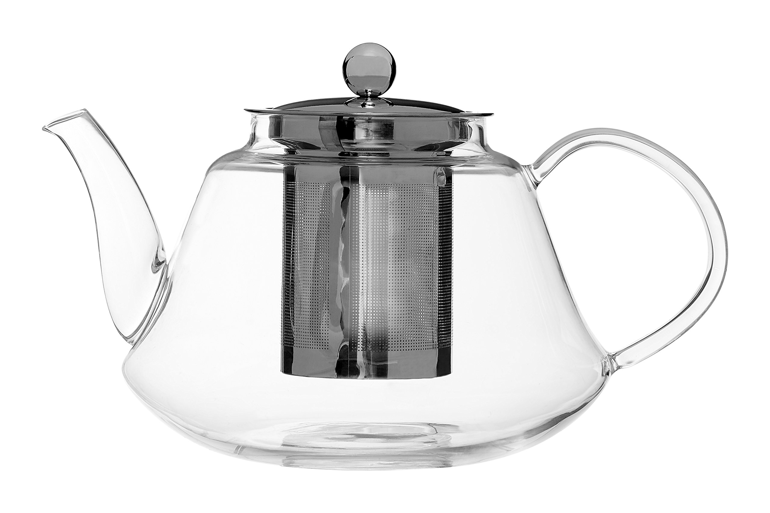Premier Housewares High Borosilicate Teapot, with Strainer, 1200 ml,,,, 16 x 19 x 13 cm