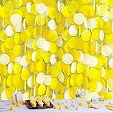Party Decor - Gradient Yellow Backdrop and Tissue Paper for Birthday, Baby Shower and more