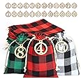 GWHOLE Christmas Advent Calendar 2025,Empty Advent Calendar Bags 24 Days Christmas Countdown Jute Gift Bags with Number Tags 