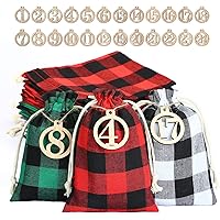 GWHOLE Christmas Advent Calendar 2025,Empty Advent Calendar Bags 24 Days Christmas Countdown Jute Gift Bags with Number Tags
