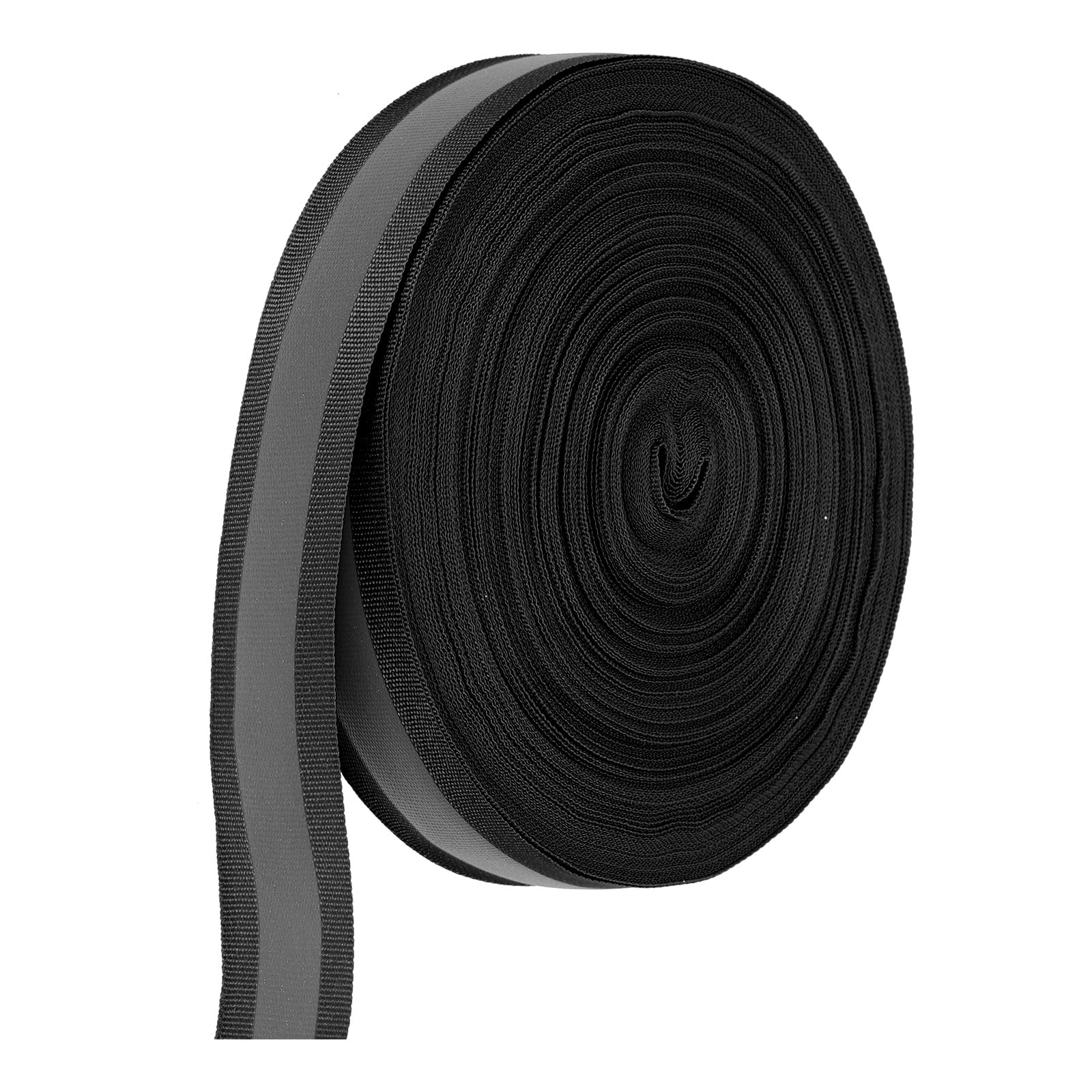 PATIKIL Reflective Tape Strip, 30mm x 50Yards High Visibility Reflective Tape Sew-on DIY Warning Safety Fabric Webbing for Clothing Raincoats, Black