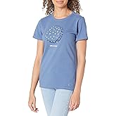 Life is Good Women's Crusher Tee Shirt, Short Sleeve Cotton Graphic T-Shirts, Crescent Moon Daisies