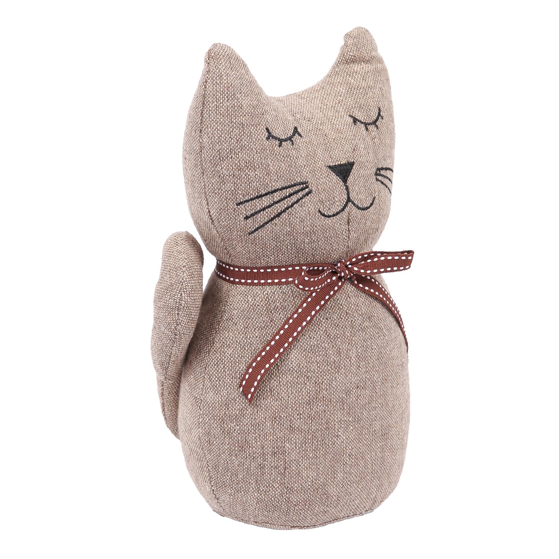 Nicola Spring Jasper the Cat Door Stop - 16 x 25cm - Grey - Pack of 1 - Indoor Vintage Interior Decorative Weighted Door Stopper Animal Doorstop for Home, Office Doors