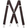 Bioterti Men’s Heavy Duty X- Back 1.4 Inch Suspenders with 4 Snap Hooks