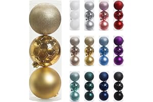 SY Super Bang 120MM/4.72" Large Christmas Ornaments, Christmas Ball Ornament Set for Xmas Tree, Shatterproof Decorations for Holiday, Party Decor - 3PCS, Gold.