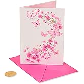 Papyrus Blank Card for Her (Pink Glitter Butterflies)