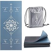 Avoalre Yoga Mat Foldable - Textured Non Slip Exercise Mat -Travel Lightweight Hot Yoga Mat with Carry Bag for Pilates & Home Workouts