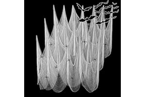 FestiCorp 3 in 1 Halloween White Creepy Cloth Set - 6 Pcs 30x72 in Cheese Cloths with Spiders and Bats, Halloween Netting Spooky Creepy Gauze Cloth for Haunted House Decoration Indoor and Outdoor