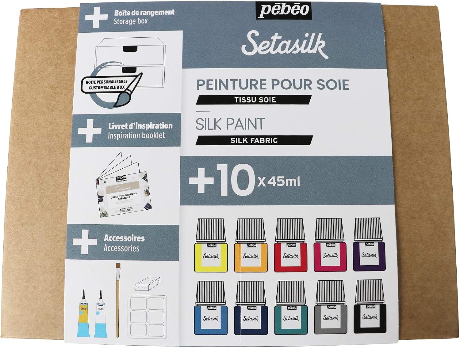 Pebeo Setasilk Collection Set, Assorted, 45 ml (Pack of 10), Clear - Image 5