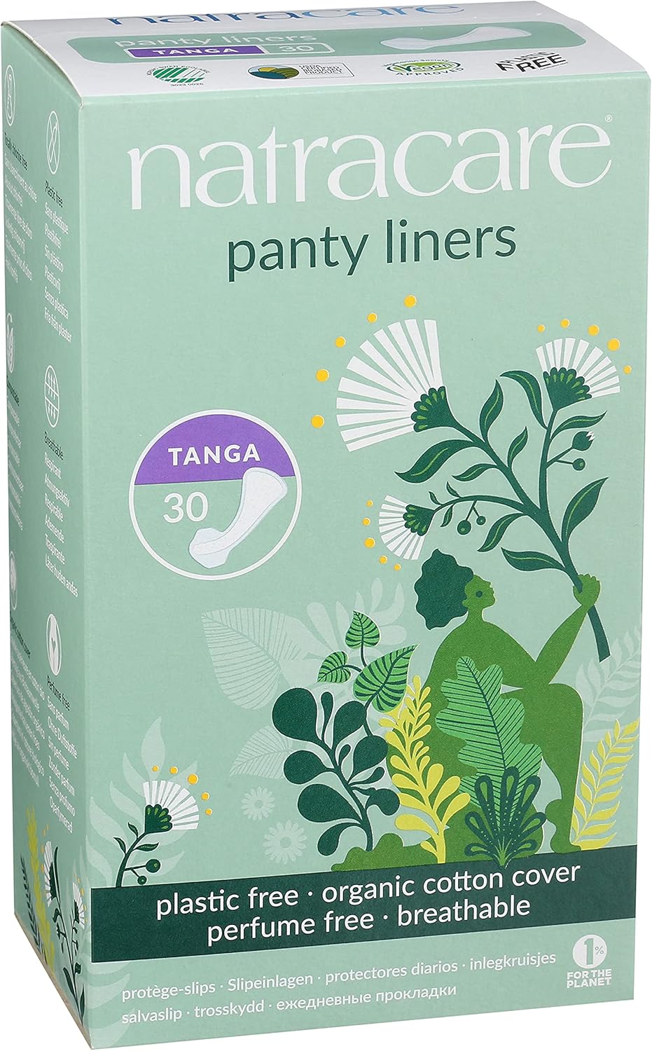 Natracare Natural Panty Liners, Tanga, 30 Count Boxes: Health & Personal Care