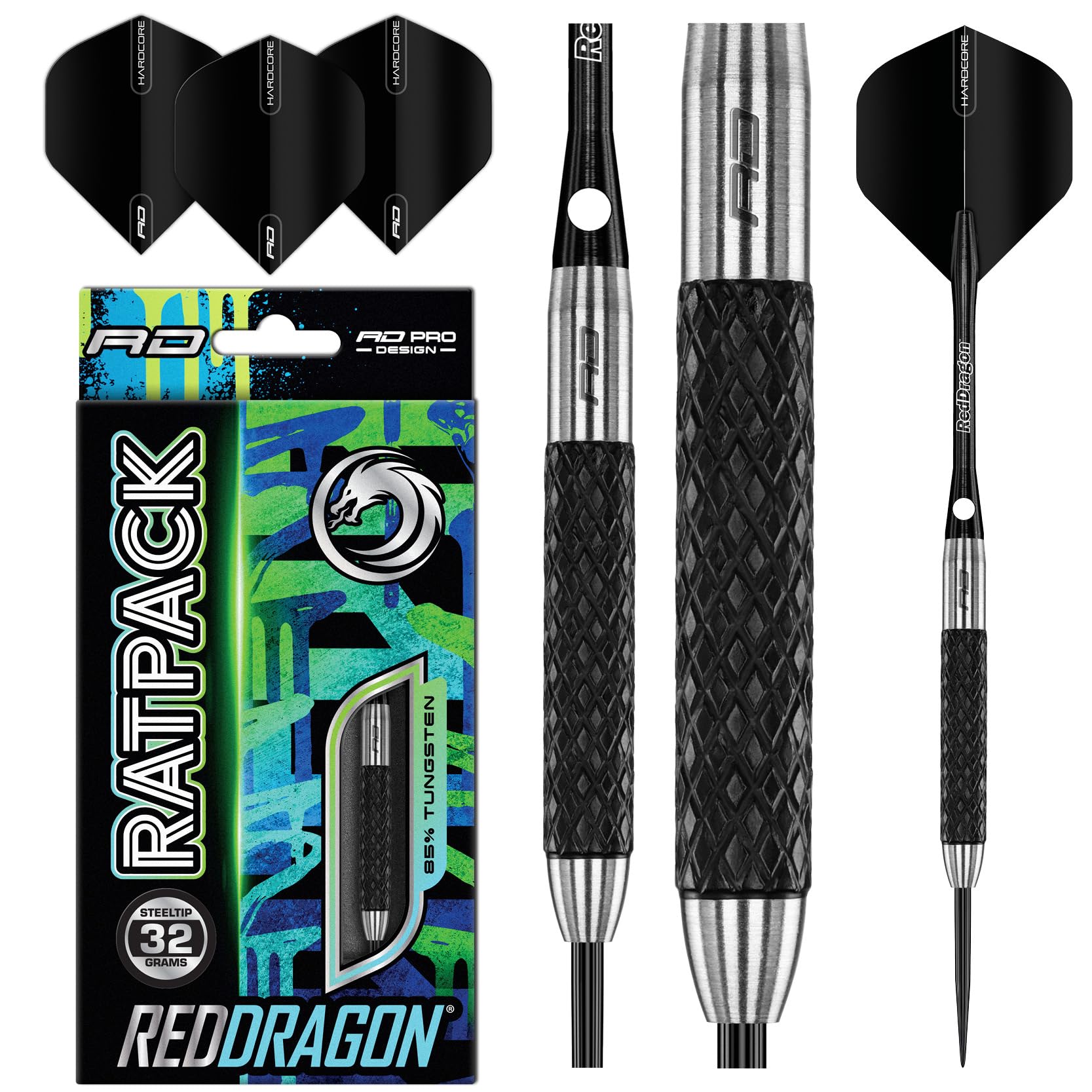 RED DRAGON Rat 1: 32g Tungsten Darts Set with Flights and Stems