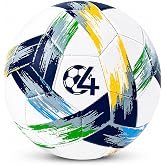 Soccer Ball Size 5 Size 4 Size 3 for Kids Youth Adult 1 or 3 Pack with Pump | Colorful graffiti-inspired designs, with Size 3 for ages 3-8, Size 4 for ages 8-12 and Size 5 for ages 12+