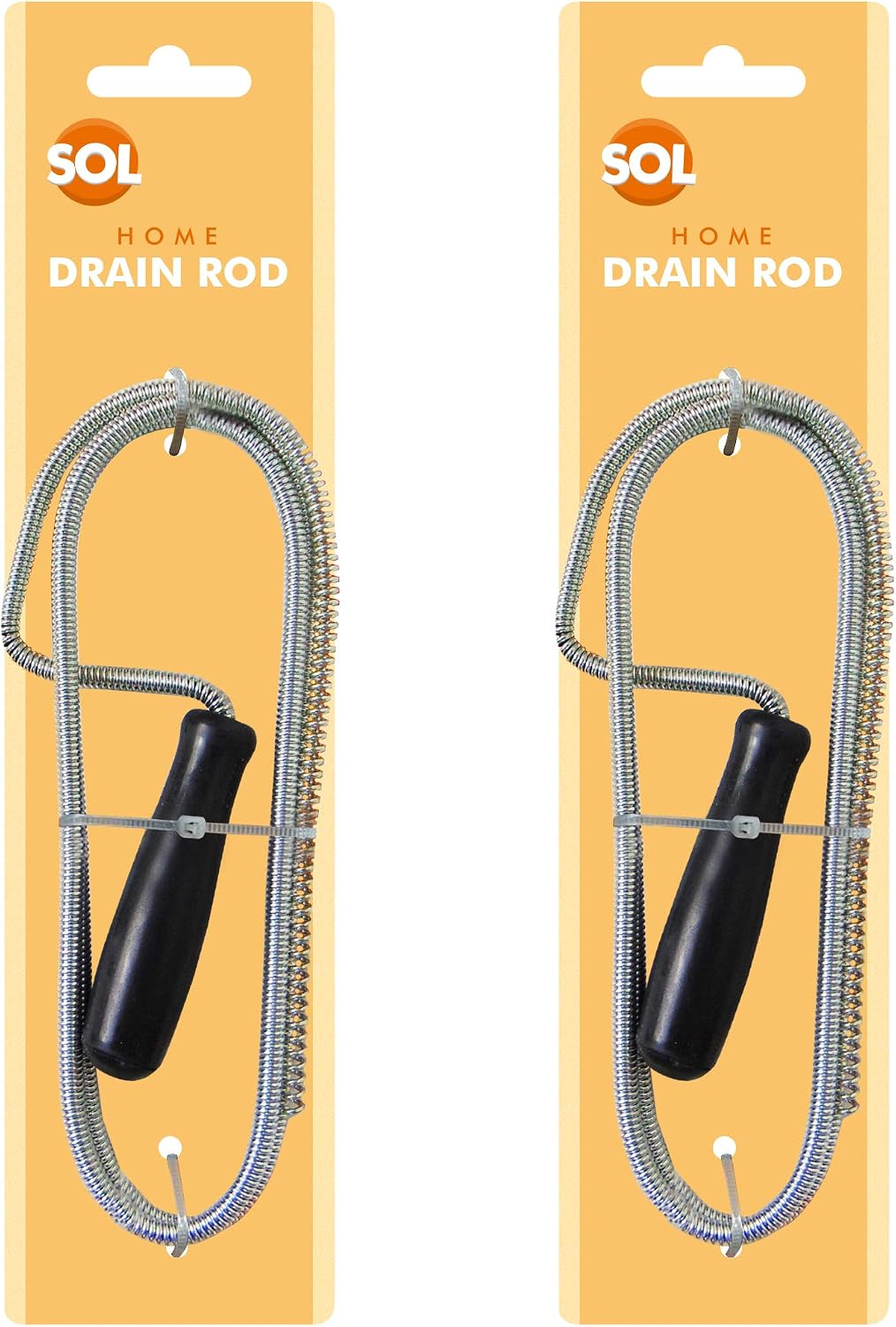 SOL 2pk Drain Snake Shower and Sink Unblocker Tool 100cm Plumbers Tool Flexible Drain Cleaning Wire for Sink Shower Bath Pipe Unclogging DIY Home Maintenance Easy Use Drainage Rods