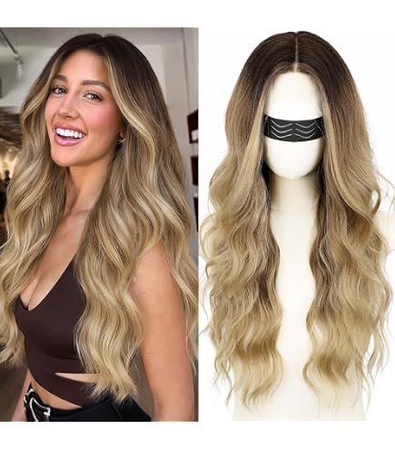 ✨24” BLONDE OMBRÉ WAVY LACE FRONT WIG? *NWT* Amazon.com : Sunelk Honey Blonde Ombre Lace Front Wig Human  main image 4
