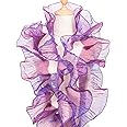 OIIKI Ruffle Pleated Organza Lace Trims 5 Yards, Purple Organza Chiffon Ruffled Fabric Trim, Tulle Ruffle Lace Border for Craft Sewing Dress Bag Decoration Applique Trimming