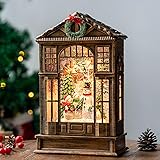 Christmas Snow Globe Swirling Glittering Snowman