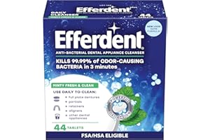 Efferdent Plus Mint Anti-Bacterial Denture Cleanser Tablets, 44 Count