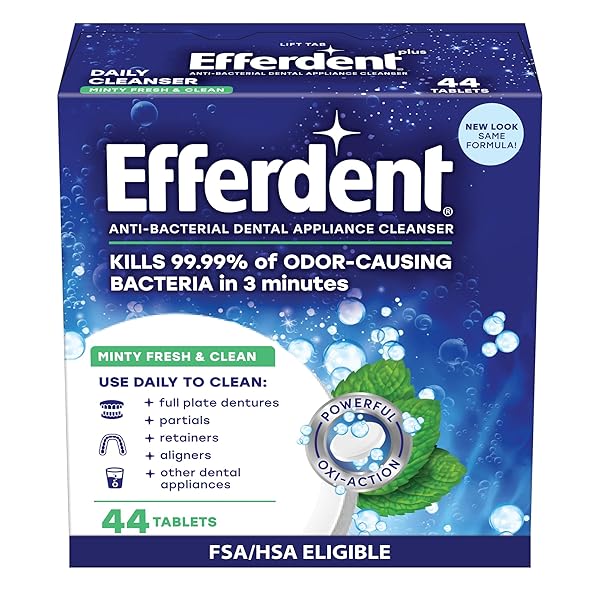 EFFERDENT DENTURE CLEANER TABLETS – DENTAL APPLIANCES, ALIGNERS,...