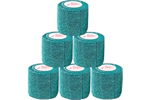 PRAIRIE HORSE SUPPLY 2 Inch Vet Wrap Tape Bulk (Hunter Green) (Pack of 6) Self Adhesive Adherent Adhering Flex Bandage Grip Roll for Dog Cat Pet Horse