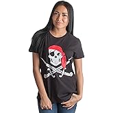 Jolly Roger Pirate Flag | Skull & Crossbones Caribbean Cruise Costume Ladies' T-Shirt
