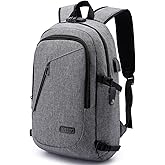 WENIG Laptop Backpack,Business Travel Anti Theft Backpack for Men Women with USB Charging Port,Slim Durable Water Resistant Computer Backpack Fits 15.6 Inch Laptop Notebook,Grey