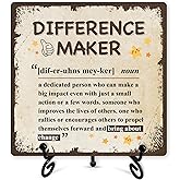 Difference Maker Desk Decor, Difference Maker Definition Sign With Iron Stand, Inspirational Gifts For Women Men Coworker Friend, Thank You Gifts For Leader Boss, Home Office Desk Shelf Decor -33