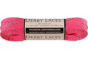 Derby Laces Hot Pink 72 Inch Waxed Skate Lace for Roller Derby, Hockey and Ice Skates, and Boots