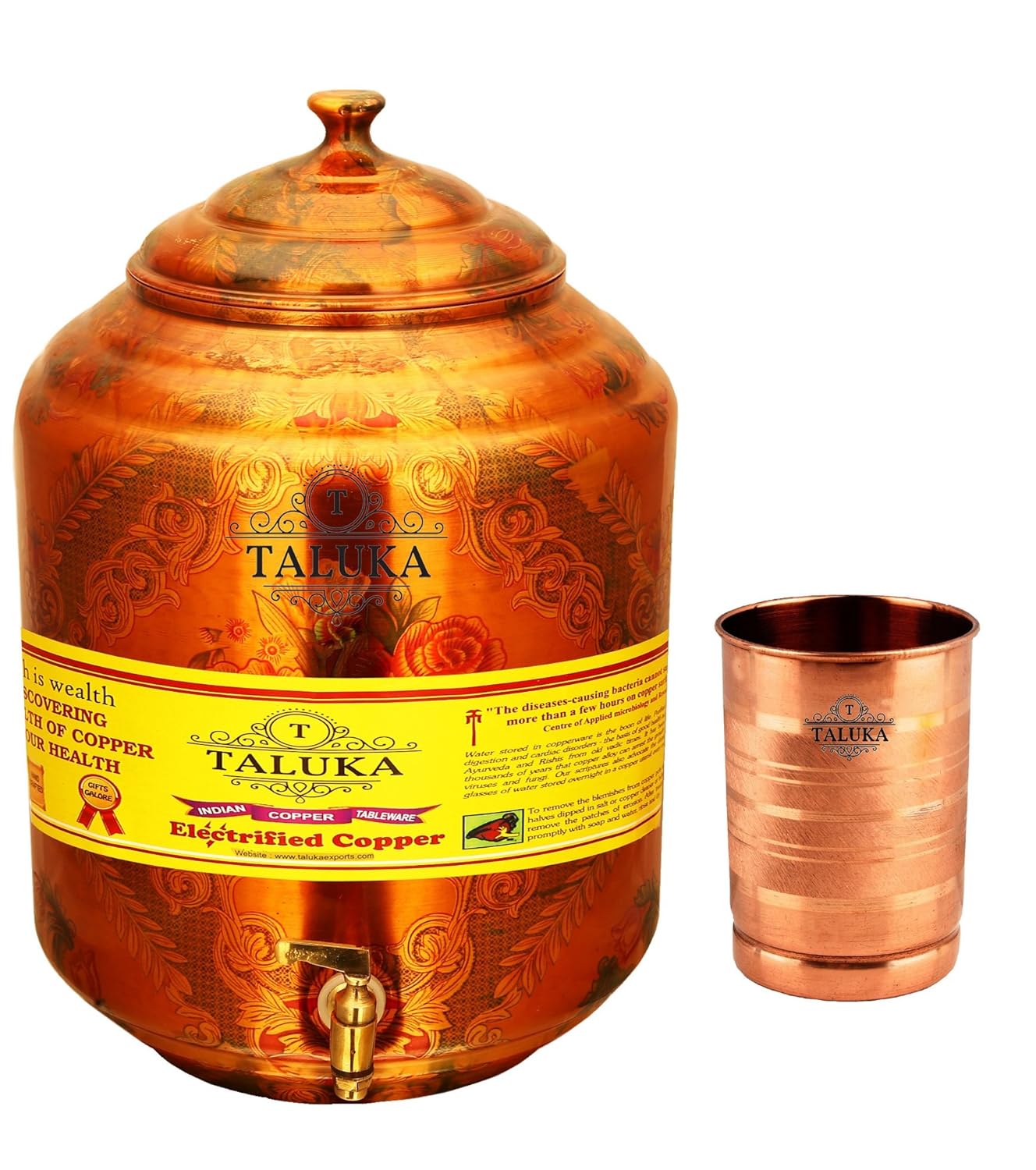 Buy Taluka Pure Copper Water Pot Dispenser Matka Water Tank Water Storage Capacity 17 Liter
