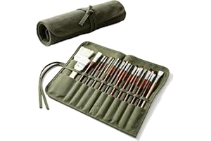 Paint Brush Roll Canvas Pouch, Paint Brush Holder Roll Up Canvas Paint Brush Bag,Artist Acrylic Oil Watercolour Brushes Case,