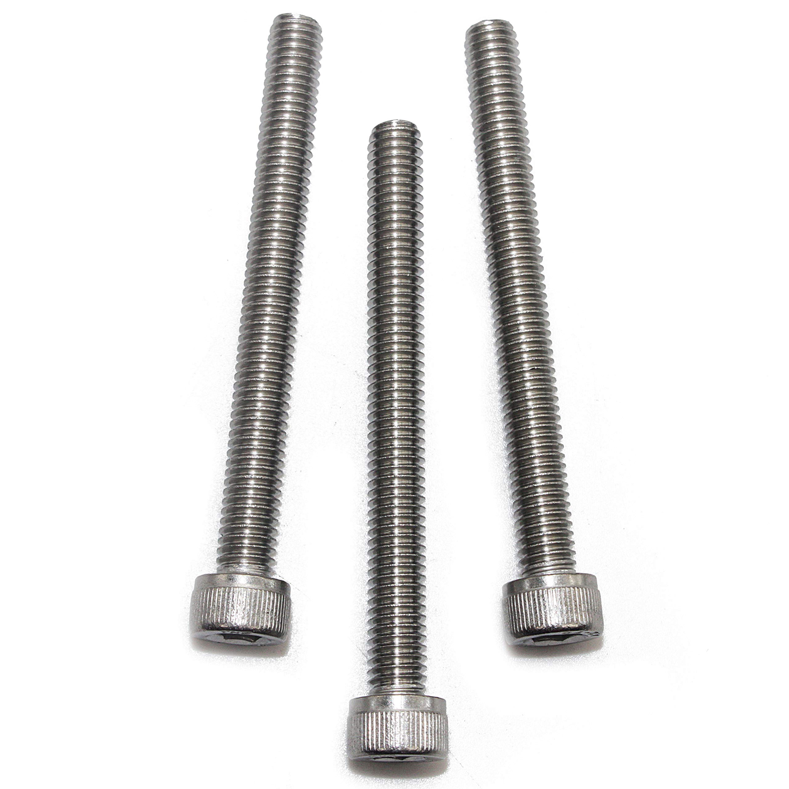 Fullerkreg M8-1.25 x 90MM Socket Head Cap Screws, Allen Socket Drive, Din 912, AISI 304 Stainless Steel (18-8), Full Thread, Bright Finish, Machine Thread, Quantity 5