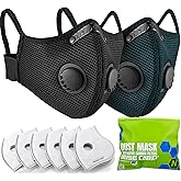 BASE CAMP Upgrade M Plus Dust Mask, Reusable Respirator with 99.9% Effective Carbon Filters for Woodworking, Breathable Face mask Against Dust for Construction, Landscaping, Sanding, Painting