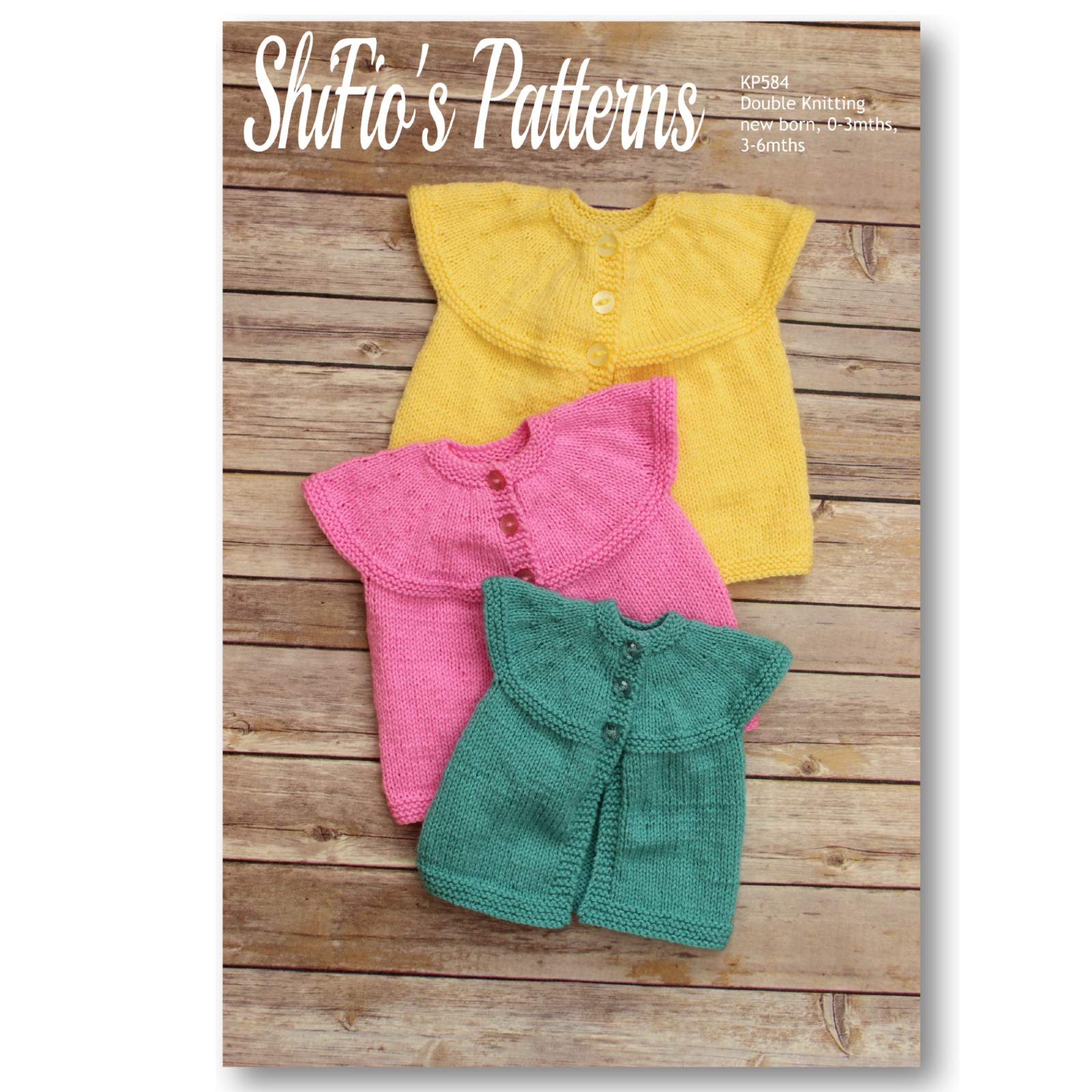 Knitting Pattern for Baby Sleeveless Cardigan, Cardigan Pattern in Double Knitting, Baby Knitting Pattern, Sizes New Born, 0 to 3mths, 3 to 6mths, KP584
