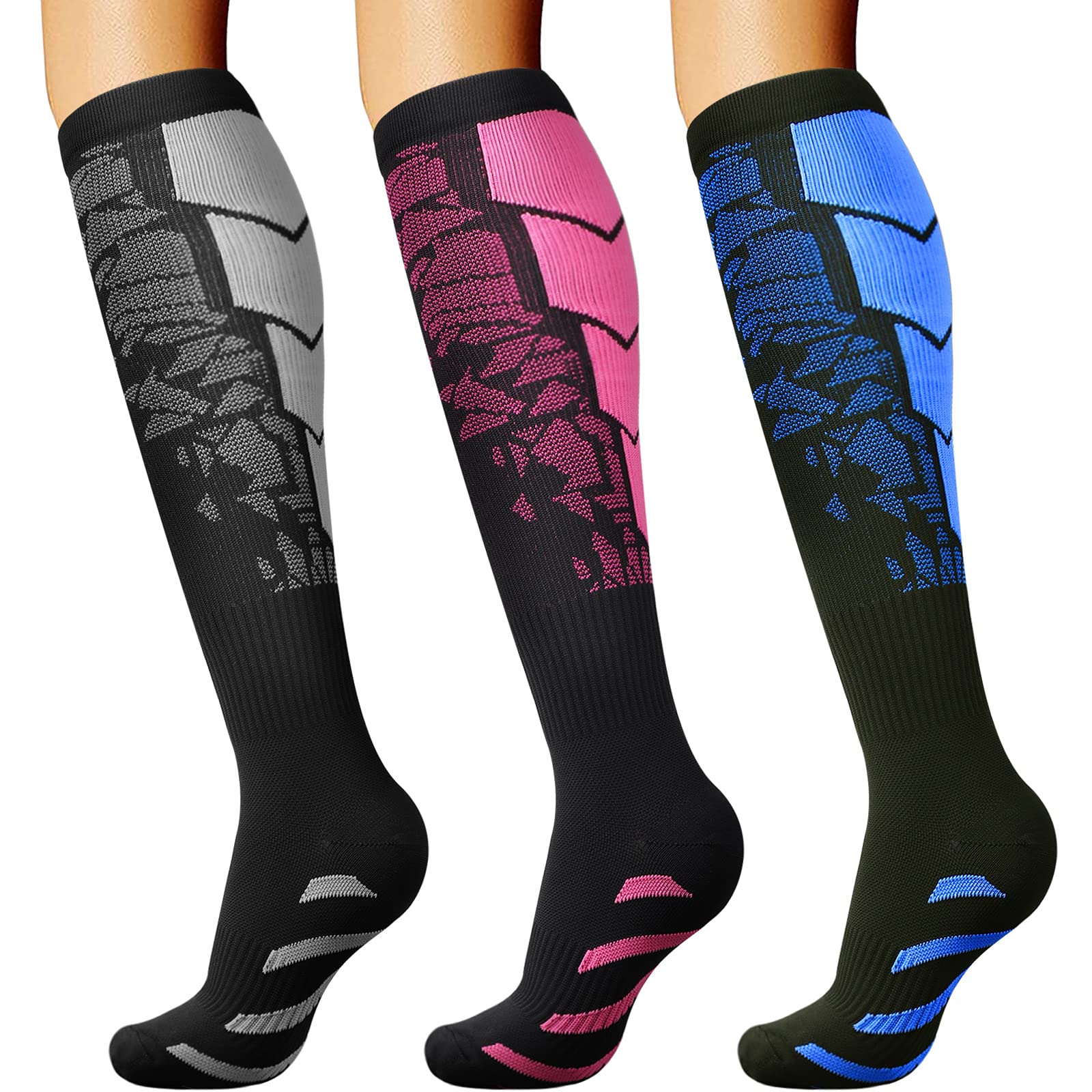 DRESHOW Compression Socks For Men & Women Best Support for Athletic Running Flight Travel Cycling — image 1