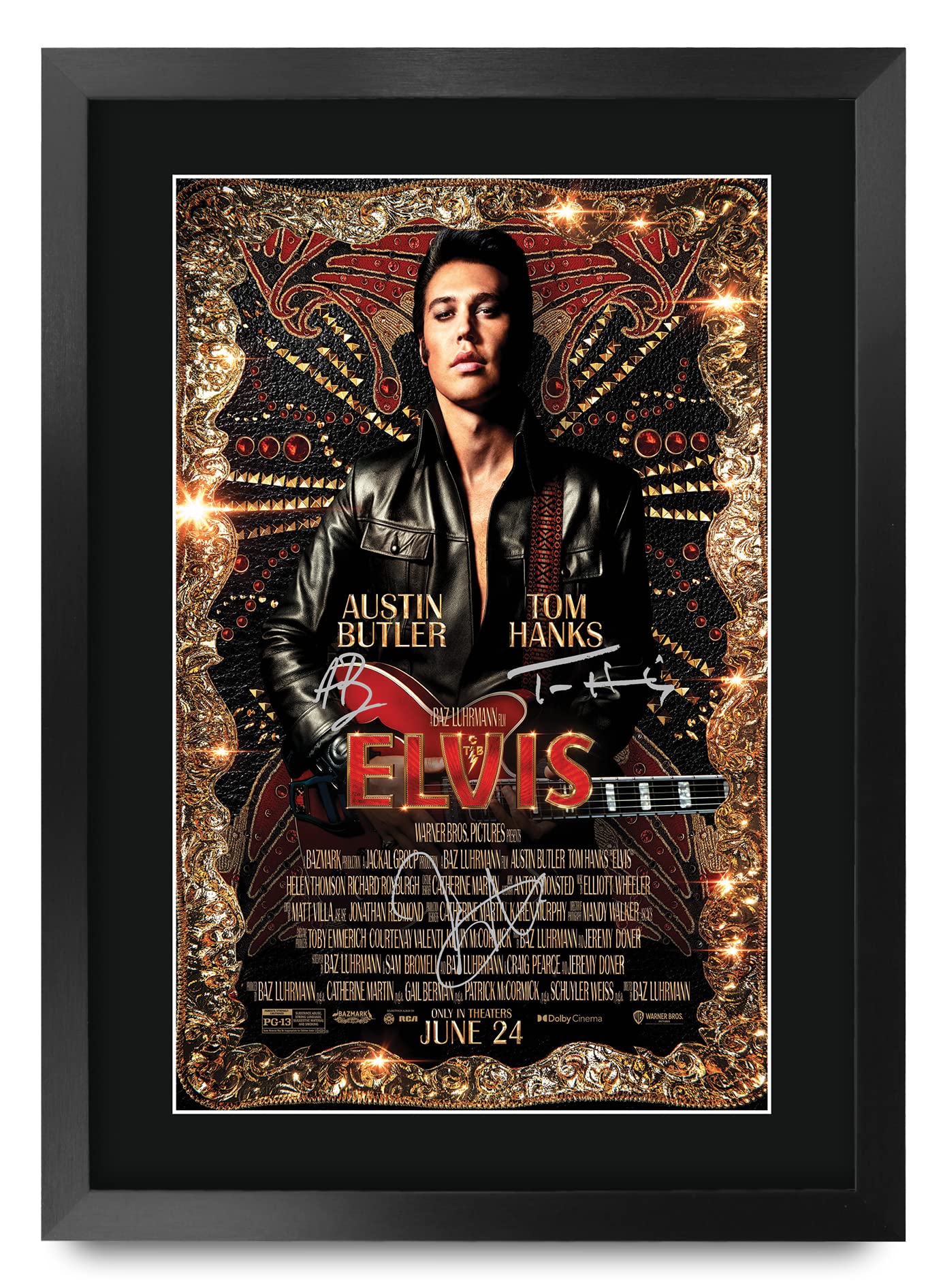 HWC Trading Elvis (Movie) Gifts Printed Signed Autograph Picture for Movie Memorabilia Fans - A3 Framed