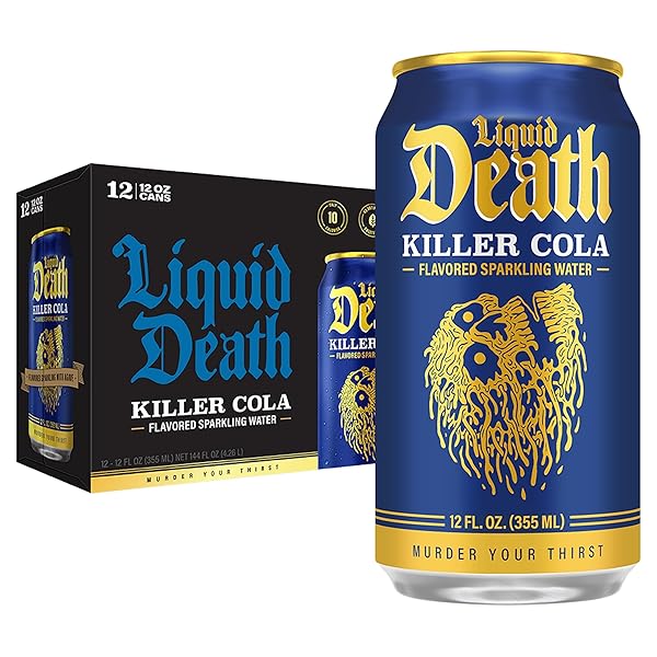 LIQUID DEATH SODA-FLAVORED SPARKLING WATER – KILLER COLA,...