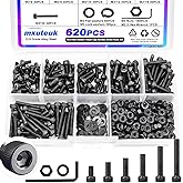 mxuteuk 620PCS M3 Screws Set,M3 x 6/8/10/12/16/20mm Screw Assortment Hex Socket Head Cap Screws Bolts Nuts Kit,12.9 Grade All