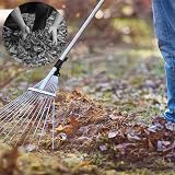 Leaf Rake with Handle 160 cm Telescopic Heavy Duty Gardening view 6