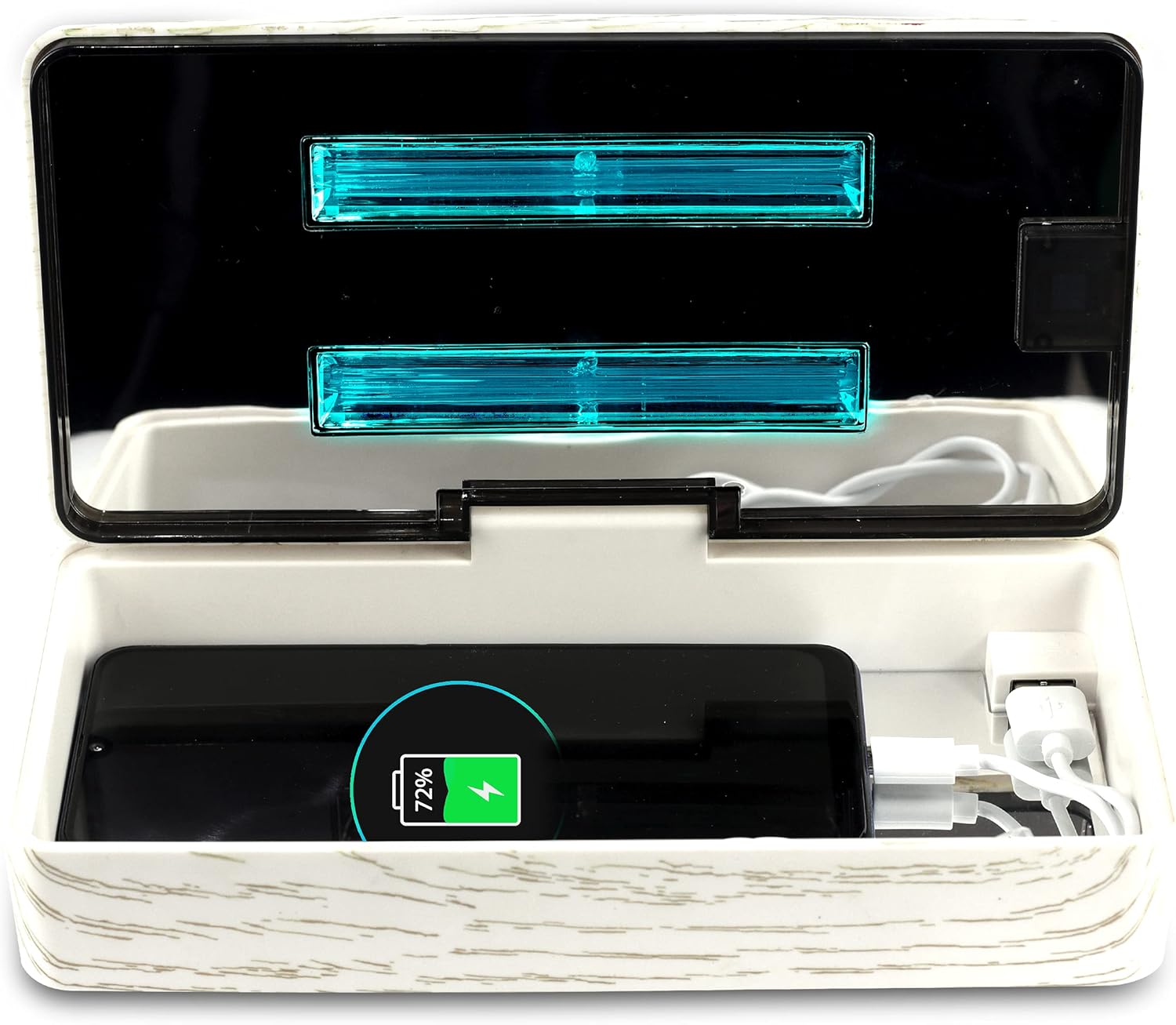 JJ CARE UV Light Sanitizer Box, UV Phone Sanitizer Box, Multipurpose UV Disinfection Box for Home Use, Spa, Salon, Clinics, Office - Wood White: Health & Personal Care